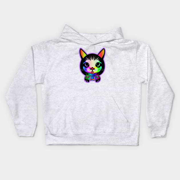 Vaporwave Kitty Samurai Neon Cat Kids Hoodie by Edongski303 Teepublic Merch